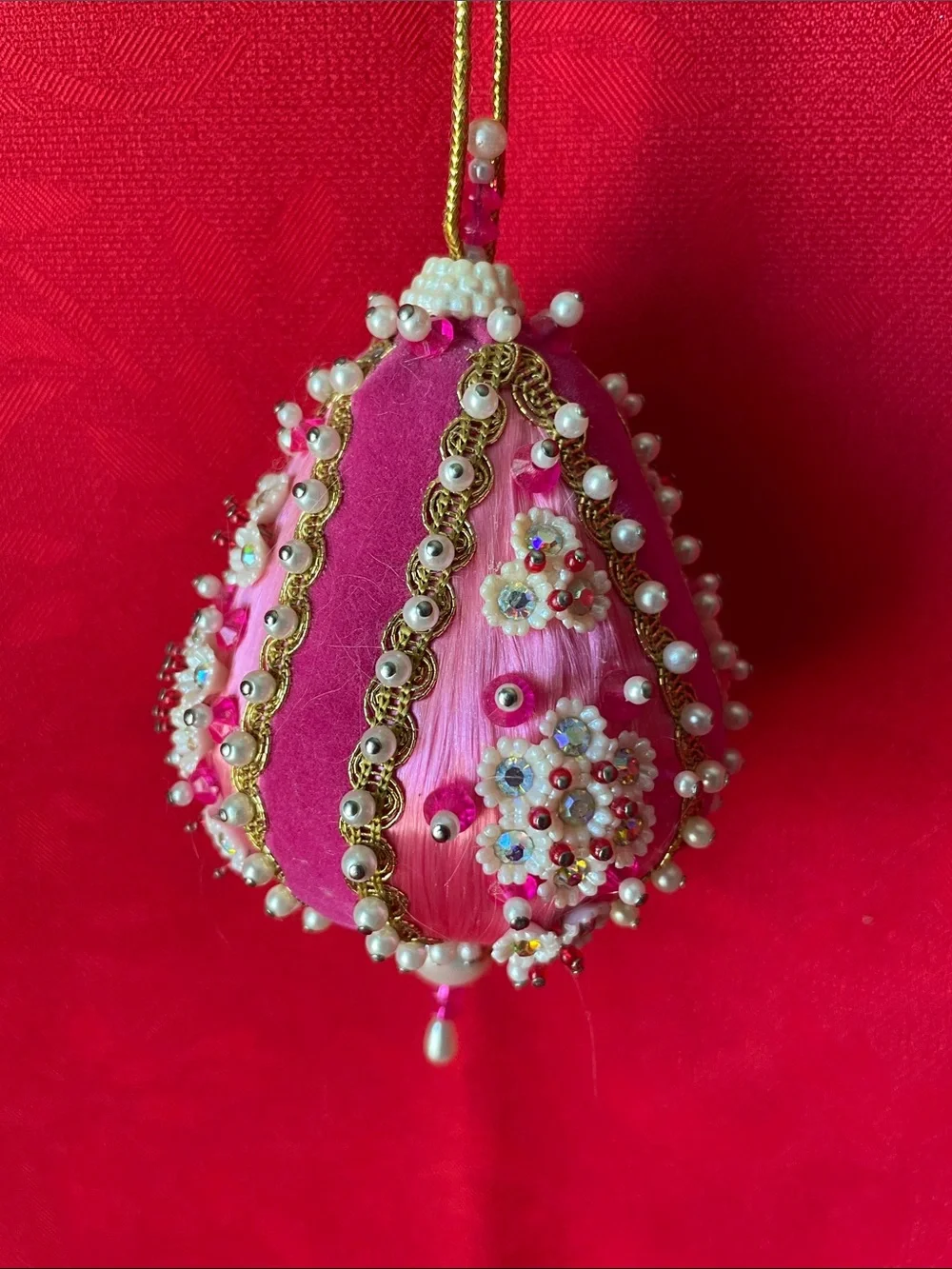 Handcrafted Blue and Multicolor Pins & Sequins Holiday Ornament Set of 5